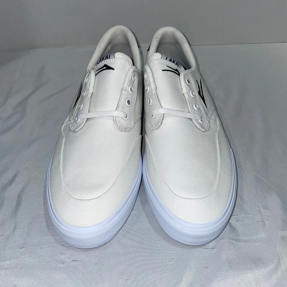 Lakai Riley 3 Mens 10.5 White Navy Canvas Skate Shoes